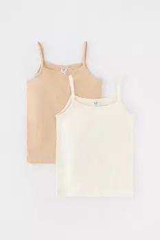 Майка для девочки для девочек CROCKID, К 1187-2уп, цвет - бежевый