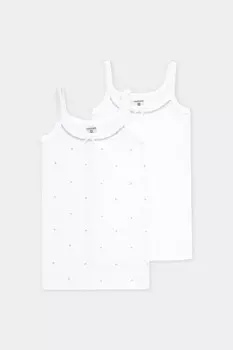 Майка для девочки для девочек CROCKID, К 1191-2уп, цвет - белый