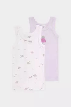 Майка для девочки для девочек CROCKID, К 1181-2уп, цвет - фиолетовый