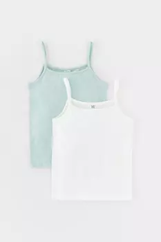 Майка для девочки для девочек CROCKID, К 1187-2уп, цвет - светло-голубой