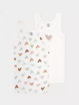 Майка для девочки в упаковке 2 шт для девочек CROCKID, К 1181-2уп, цвет - сахар