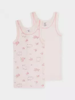 Майка для девочки в упаковке 2 шт для девочек CROCKID, К 1181-2уп, цвет - светло-розовый