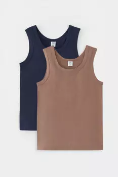 Майка для мальчика для мальчиков CROCKID, К 1190-2уп, цвет - коричневый