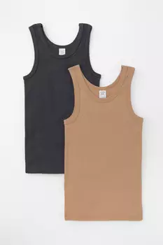 Майка для мальчика в упаковке 2 шт для мальчиков CROCKID, К 1182-2уп, цвет - коричневый