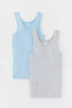 Майка для мальчика в упаковке 2 шт для мальчиков CROCKID, К 1182-2уп, цвет - голубой