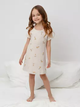 Ночная сорочка для девочек CROCKID, К 1156, цвет - бежевый