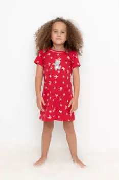 Ночная сорочка для девочек CROCKID, К 1159-1, цвет - красный