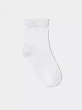 Носки длинные ажурные для девочки для девочек CROCKID, К 9686/2 АТ, цвет - белый