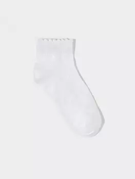 Носки короткие ажурные для девочки для девочек CROCKID, К 9685/1 АТ, цвет - белый