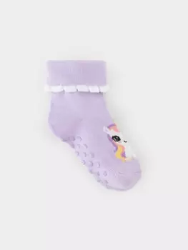 Носки противоскользящие детские для девочек CROCKID, К 9692/1 ФВ, цвет - фиолетовый