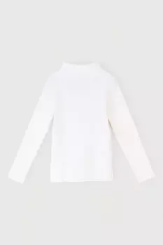 Однотонная водолазка для девочки из каршкорсе для девочек CROCKID, КР 301435, цвет - белый