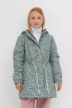 Пальто для девочек CROCKID, ВК 32172/н/1 УЗГ, цвет - зеленый