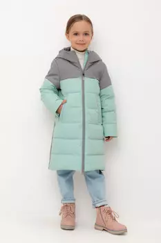 Пальто для девочек CROCKID, ВК 34061/2 УЗГ, цвет - зеленый