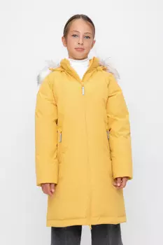 Пальто для девочек CROCKID, ВК 34063/3 УЗГ, цвет - желтый