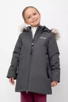 Пальто для девочек CROCKID, ВК 38065/2 ГР, цвет - темно-серый