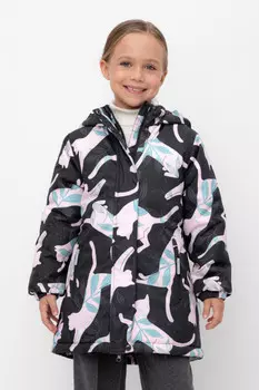 Пальто для девочек CROCKID, ВК 38086/н/4 ГР, цвет - темно-серый