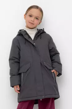 Пальто для девочек CROCKID, ВК 38092/3 ГР, цвет - темно-серый