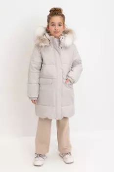 Пальто для девочек CROCKID, ВК 38094/4 УЗГ, цвет - серый