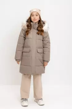 Пальто для девочек CROCKID, ВК 38094/5 УЗГ, цвет - коричневый