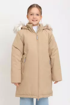 Пальто для девочек CROCKID, ВК 38104/2 УЗГ, цвет - бежевый