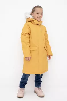 Пальто для девочек CROCKID, ВК 38107/1 ГР, цвет - желтый