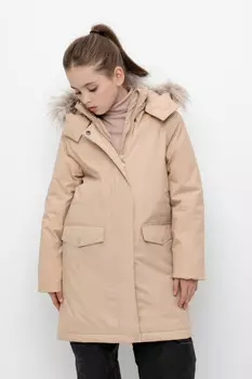 Пальто для девочек CROCKID, ВК 38107/4 ГР, цвет - светло-бежевый