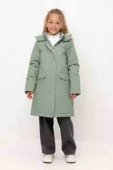 Пальто для девочек CROCKID, ВК 38107/7 ГР, цвет - зеленый