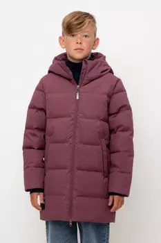 Пальто для мальчика с натуральным гипоаллергенным утеплителем для мальчиков CROCKID, ВК 34070/2 УЗГ (122-158), цвет - бордовый