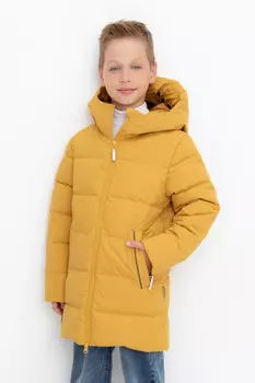 Пальто для мальчика с натуральным гипоаллергенным утеплителем для мальчиков CROCKID, ВК 34070/4 УЗГ ( 98-122), цвет - желтый