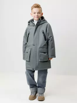 Парка зимняя для мальчика с утеплителем нового поколения для мальчиков CROCKID, ВК 36112/2 ГР, цвет - зеленый