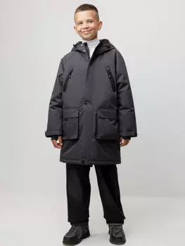 Парка зимняя для мальчика с утеплителем нового поколения для мальчиков CROCKID, ВК 36112/1 ГР, цвет - темно-серый