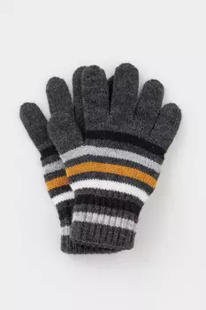 Перчатки детские из полушерстяной пряжи для мальчиков CROCKID, КВ 10000/24ш, цвет - серый