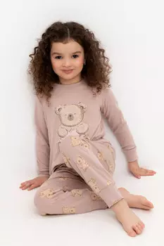 Пижама для девочек CROCKID, К 1541, цвет - кофейный