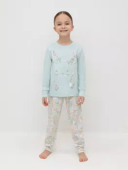 Пижама для девочек CROCKID, К 1541, цвет - голубой