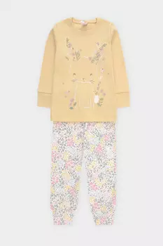 Пижама для девочек CROCKID, К 1541, цвет - желтый
