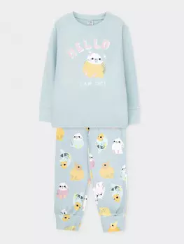 Пижама для девочек CROCKID, К 1541, цвет - минт