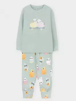 Пижама для девочек CROCKID, К 1541, цвет - голубой