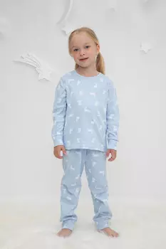 Пижама для девочек CROCKID, К 1552, цвет - светло-голубой