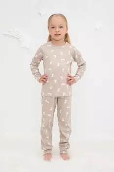 Пижама для девочек CROCKID, К 1552, цвет - бежевый