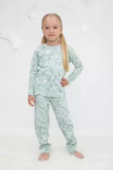Пижама для девочек CROCKID, К 1552, цвет - голубой