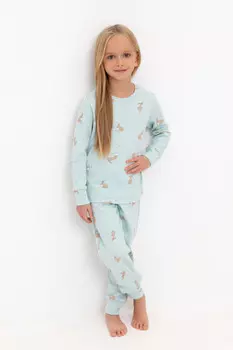 Пижама для девочек CROCKID, К 1552, цвет - светло-голубой