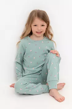 Пижама для девочек CROCKID, К 1552, цвет - голубой