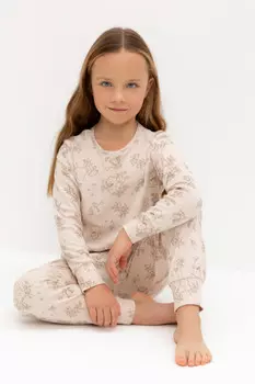 Пижама для девочек CROCKID, К 1552, цвет - бежевый