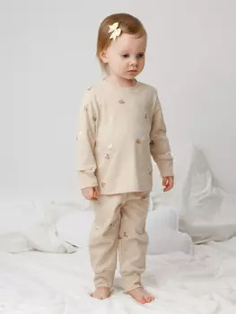 Пижама для девочек CROCKID, К 1552, цвет - бежевый