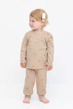Пижама для девочек CROCKID, К 1561, цвет - бежевый