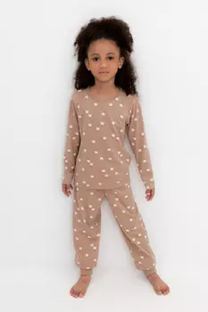 Пижама для девочек CROCKID, К 1561, цвет - бежевый