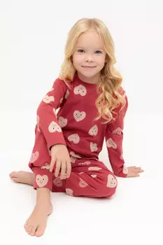 Пижама для девочек CROCKID, К 1561, цвет - бордовый