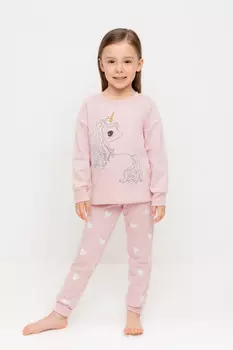 Пижама для девочек CROCKID, К 1567, цвет - розовый