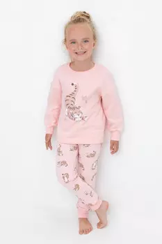 Пижама для девочек CROCKID, К 1567, цвет - розовый