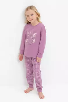 Пижама для девочек CROCKID, К 1567, цвет - фиолетовый